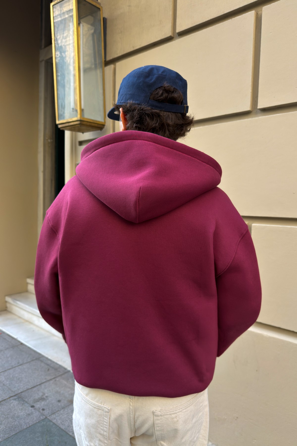 FW Star Cool Puff Relax Fit Burgundy Zip Hoodie