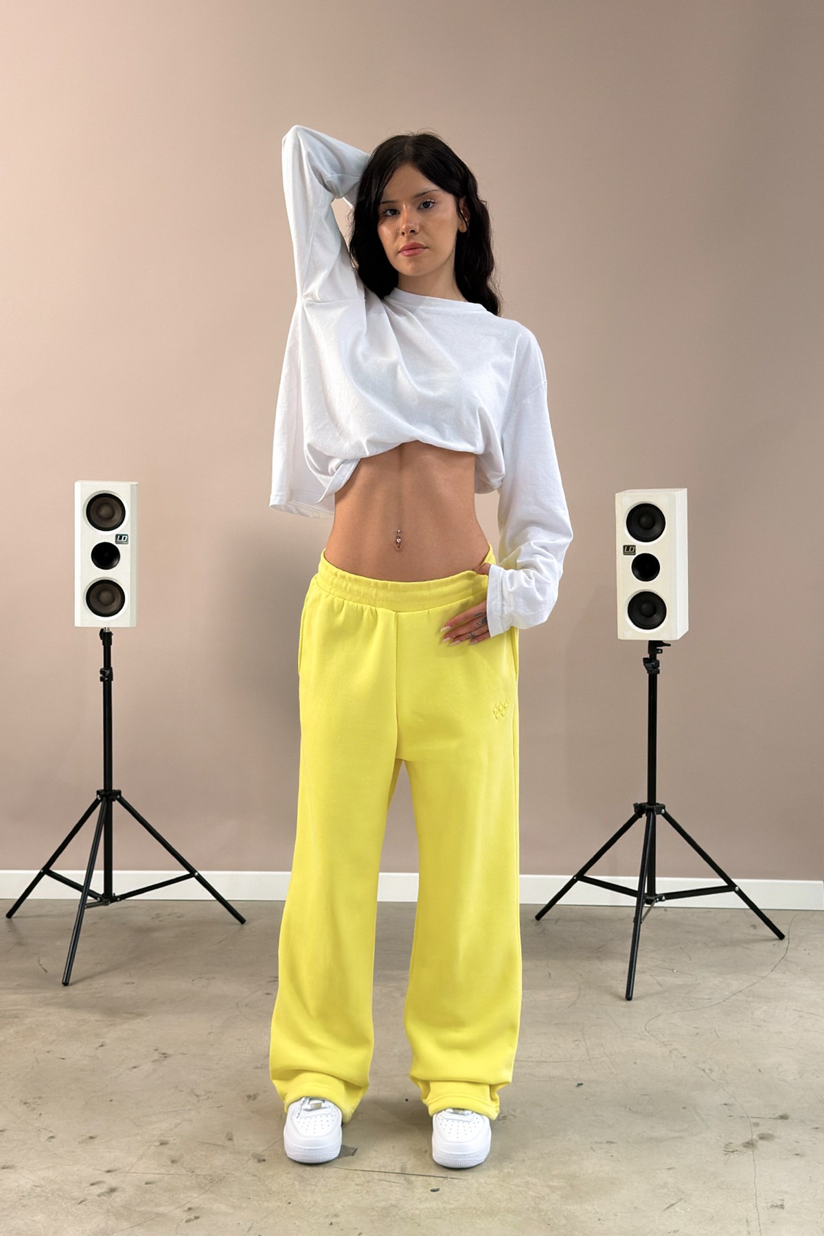 Toggle Cuff Yellow Baggy Sweatpants