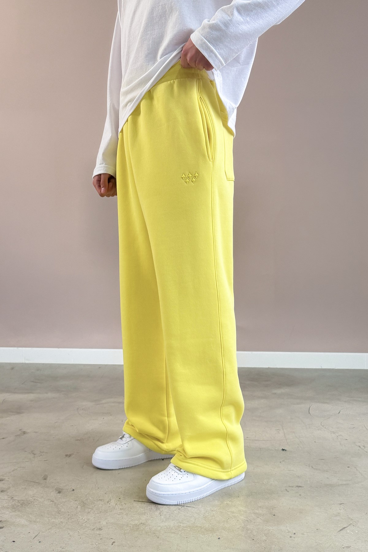 Toggle Cuff Yellow Baggy Sweatpants