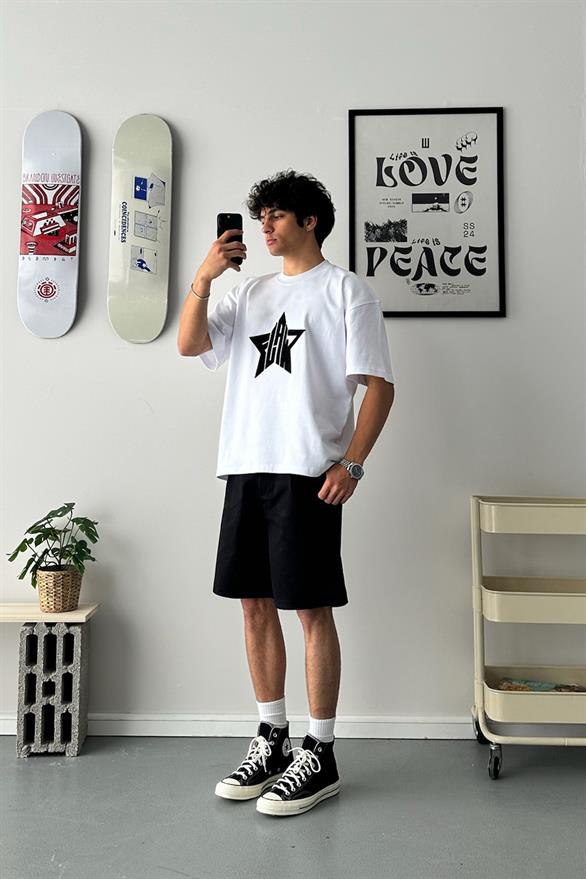 Gabardin Kumaş Basic Şort Siyah