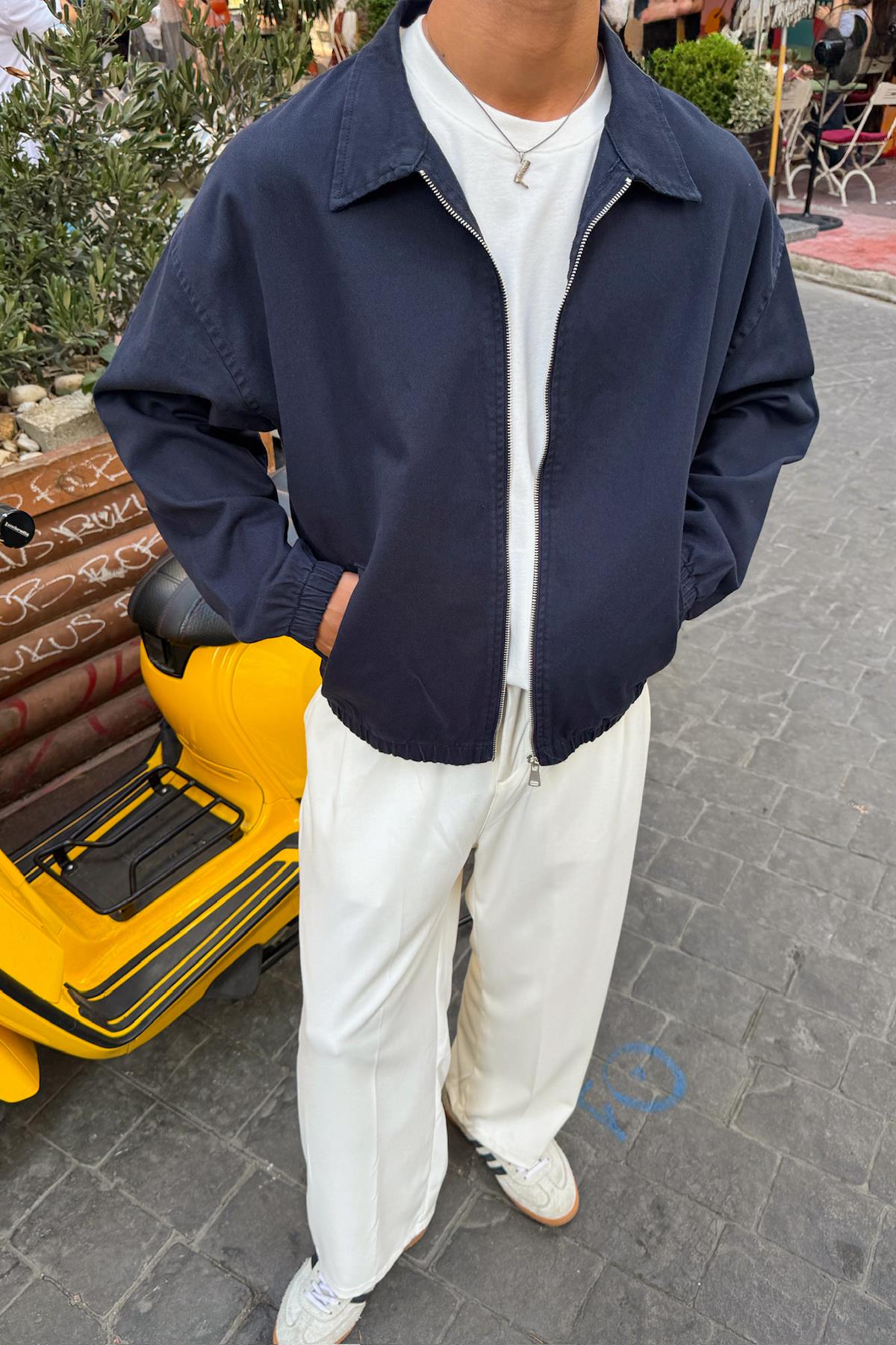 Gömlek Yaka Bomber İnce Ceket