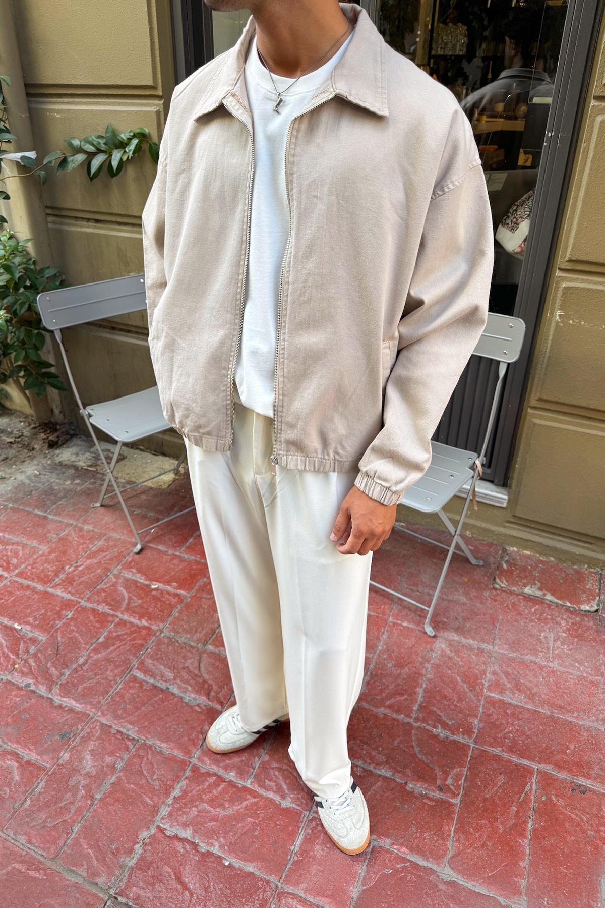 Gömlek Yaka Bomber İnce Ceket