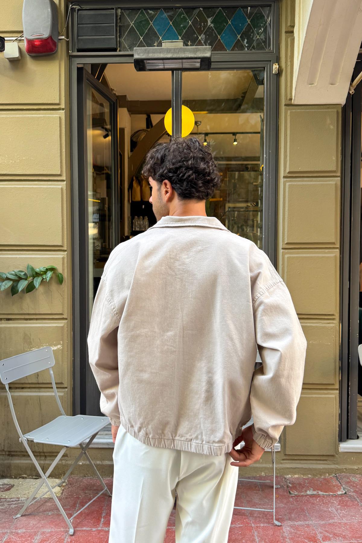 Gömlek Yaka Bomber İnce Ceket