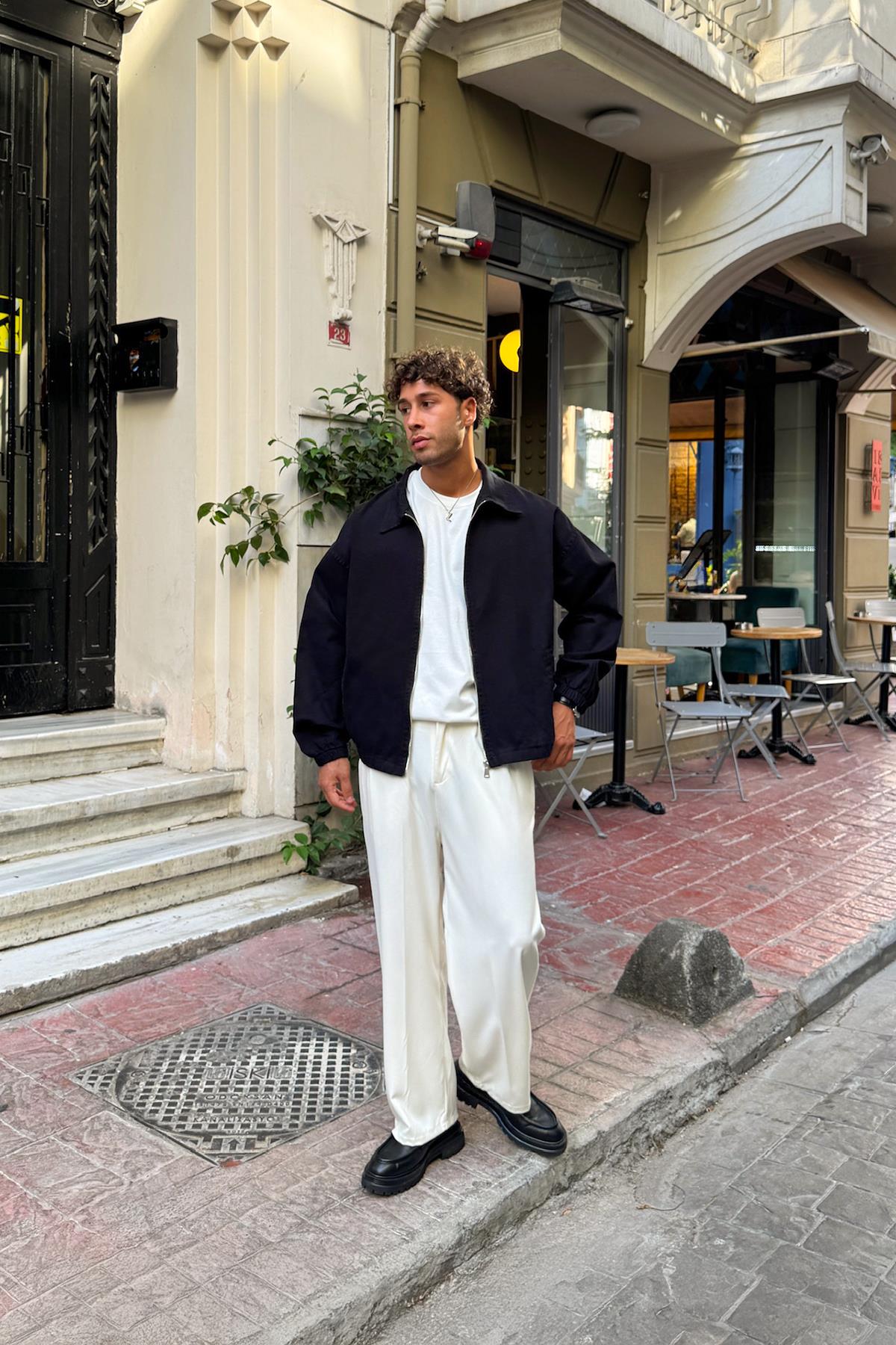 Gömlek Yaka Bomber İnce Ceket