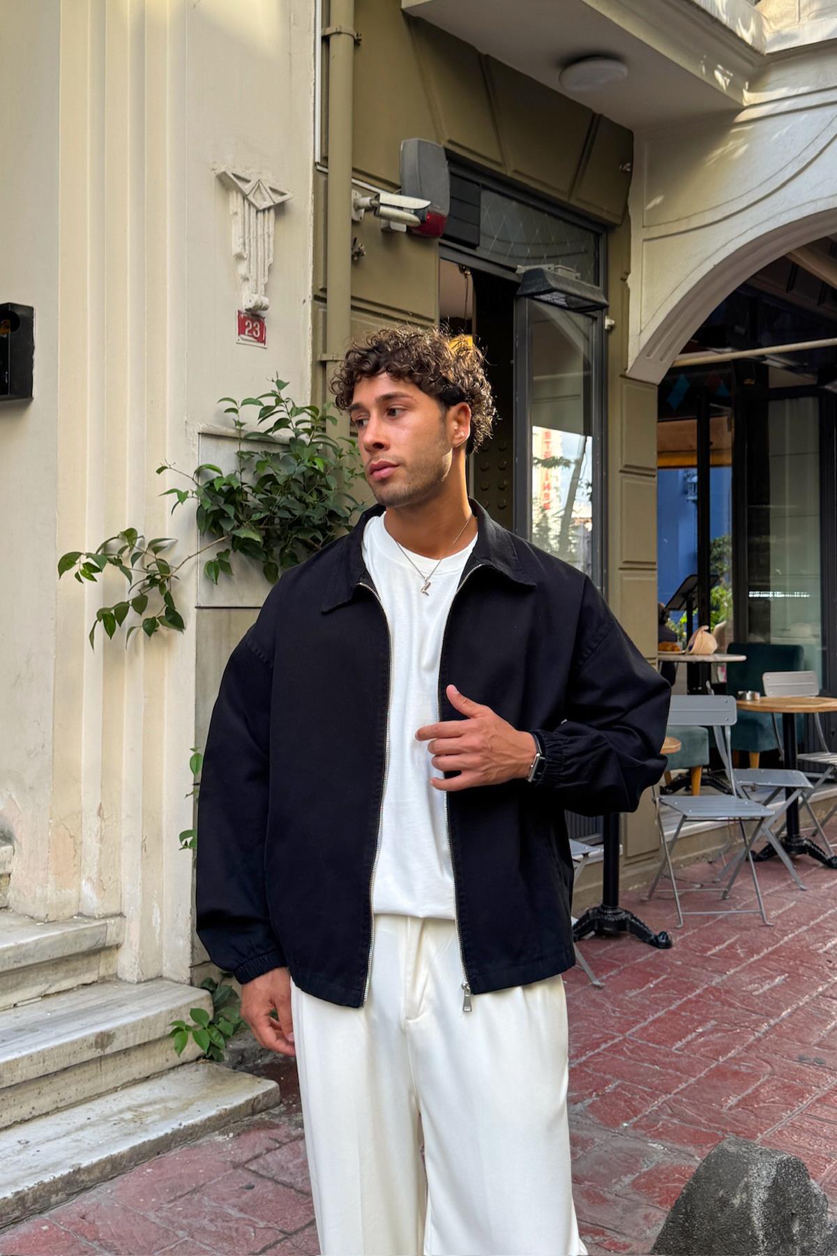 Gömlek Yaka Bomber İnce Ceket