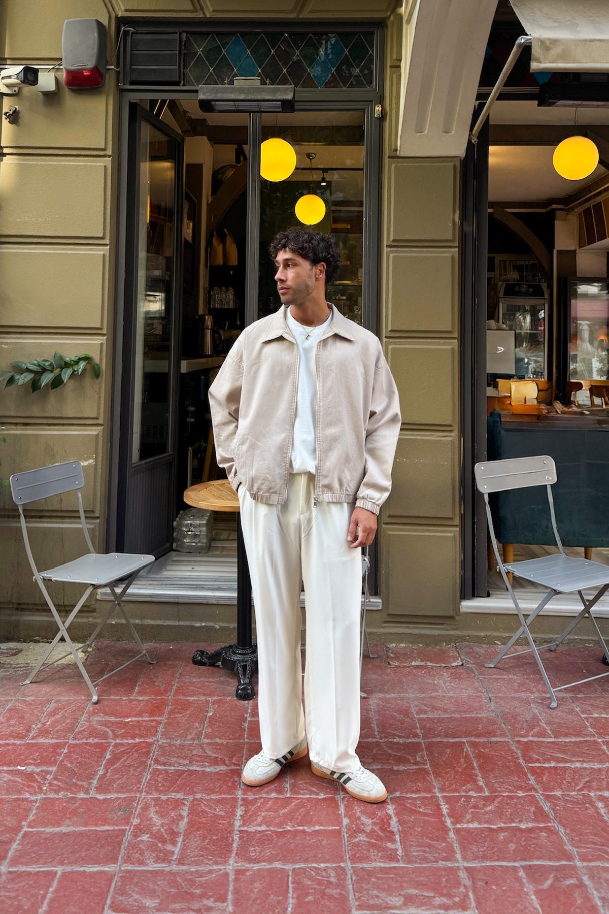 Gömlek Yaka Bomber İnce Ceket