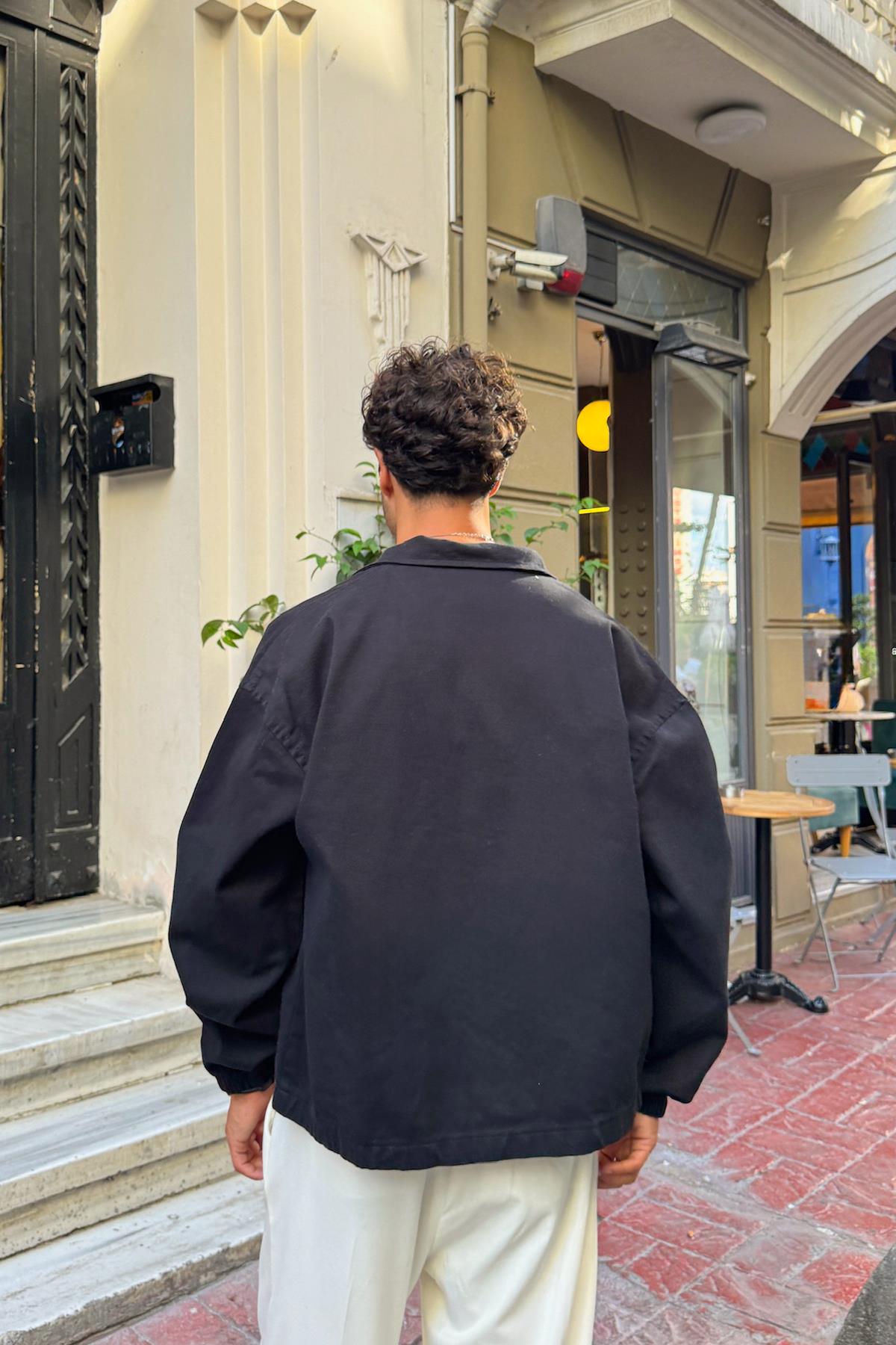 Gömlek Yaka Bomber İnce Ceket