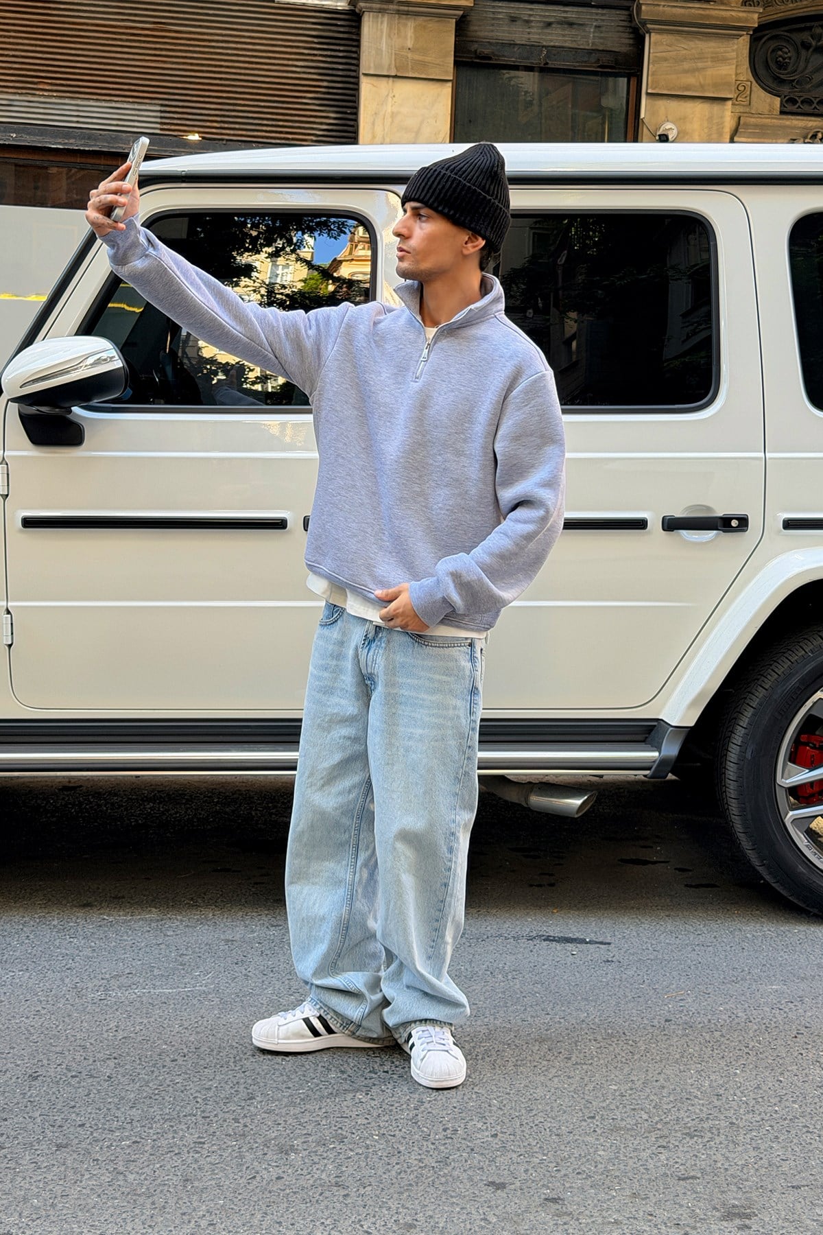Half Zip Basic Sweatshirt