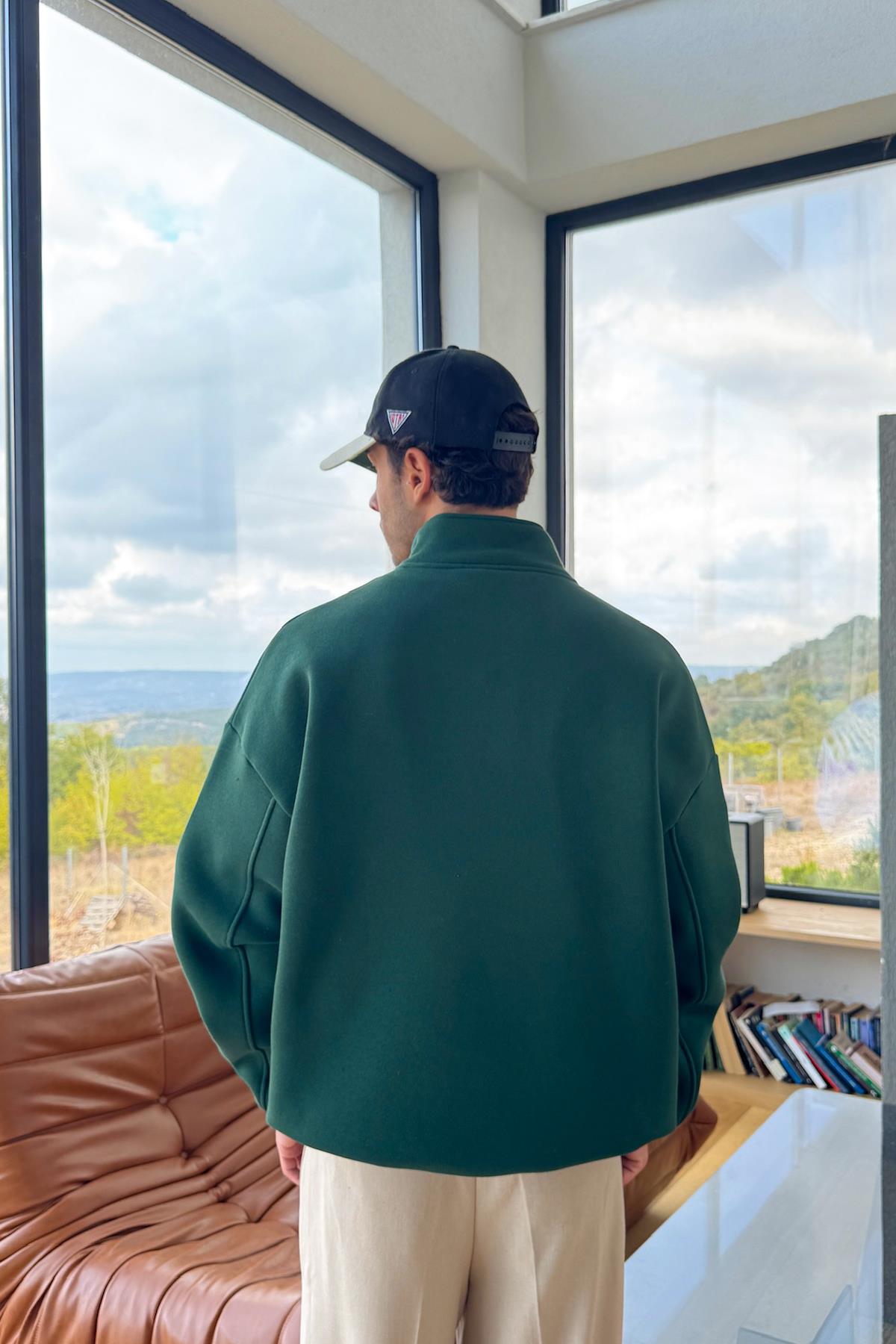 Half Zip Sweatshirt Yeşil