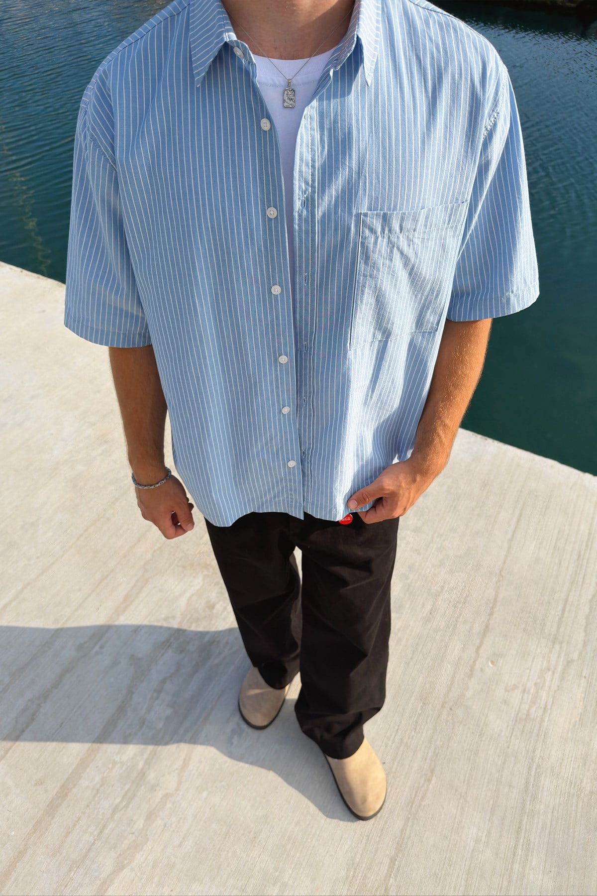 Harbor Oversized Striped Shirt 