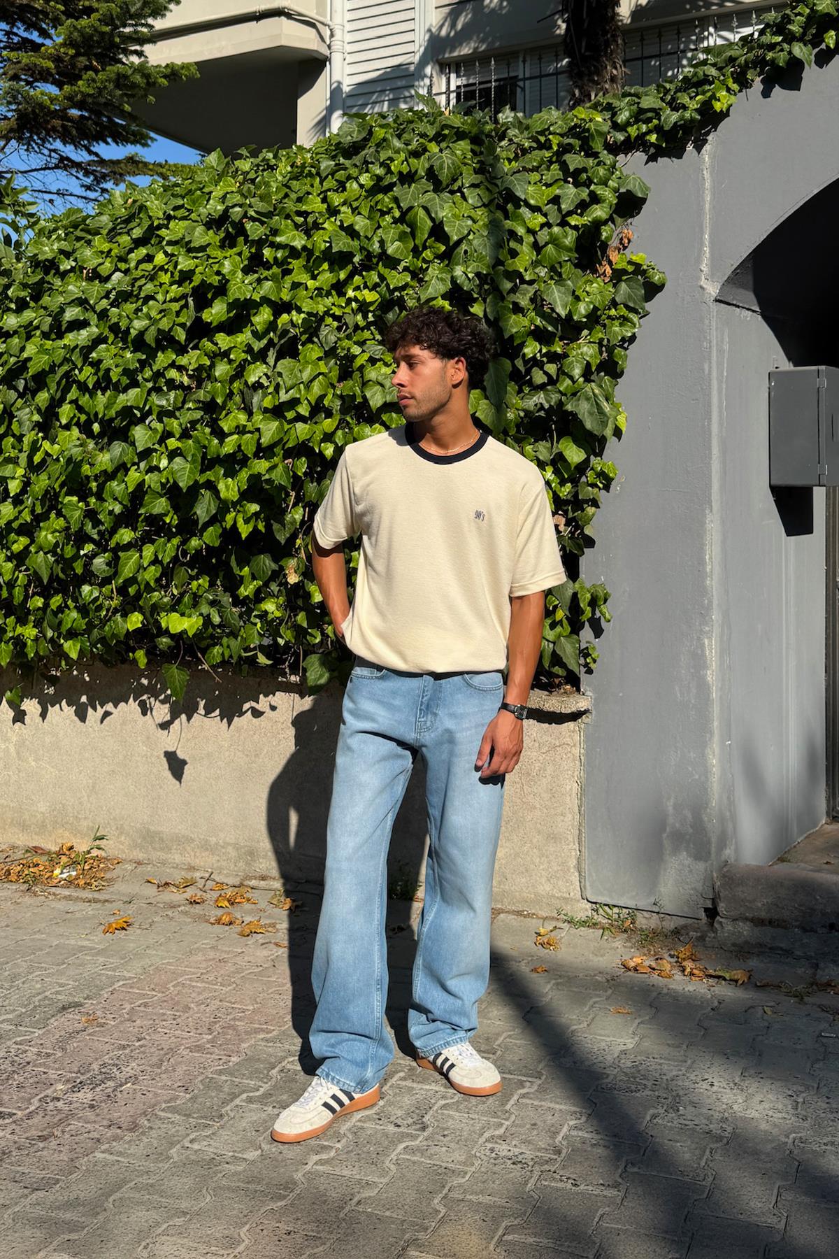 Havlu Kumaş Ekru 90`S Tişört Ekru