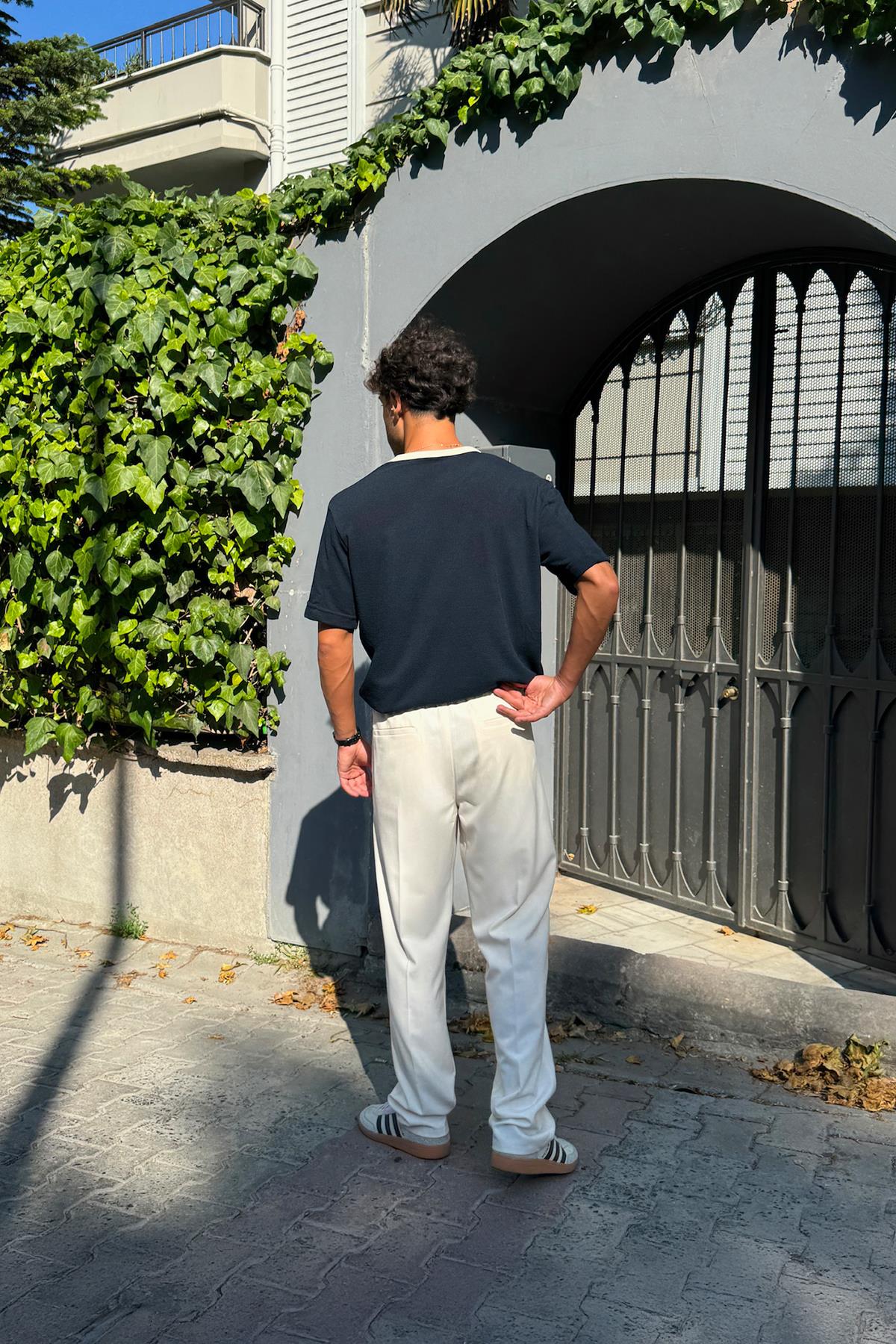 Havlu Kumaş 90`S Tişört Lacivert