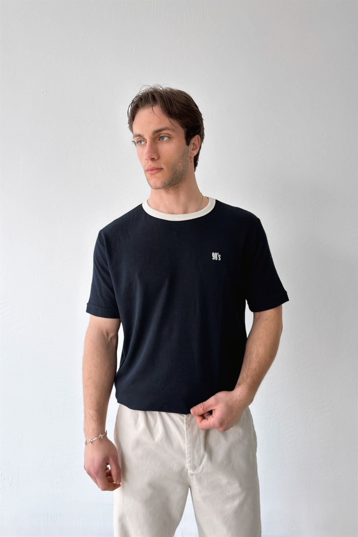 Havlu Kumaş 90`S Tişört Siyah