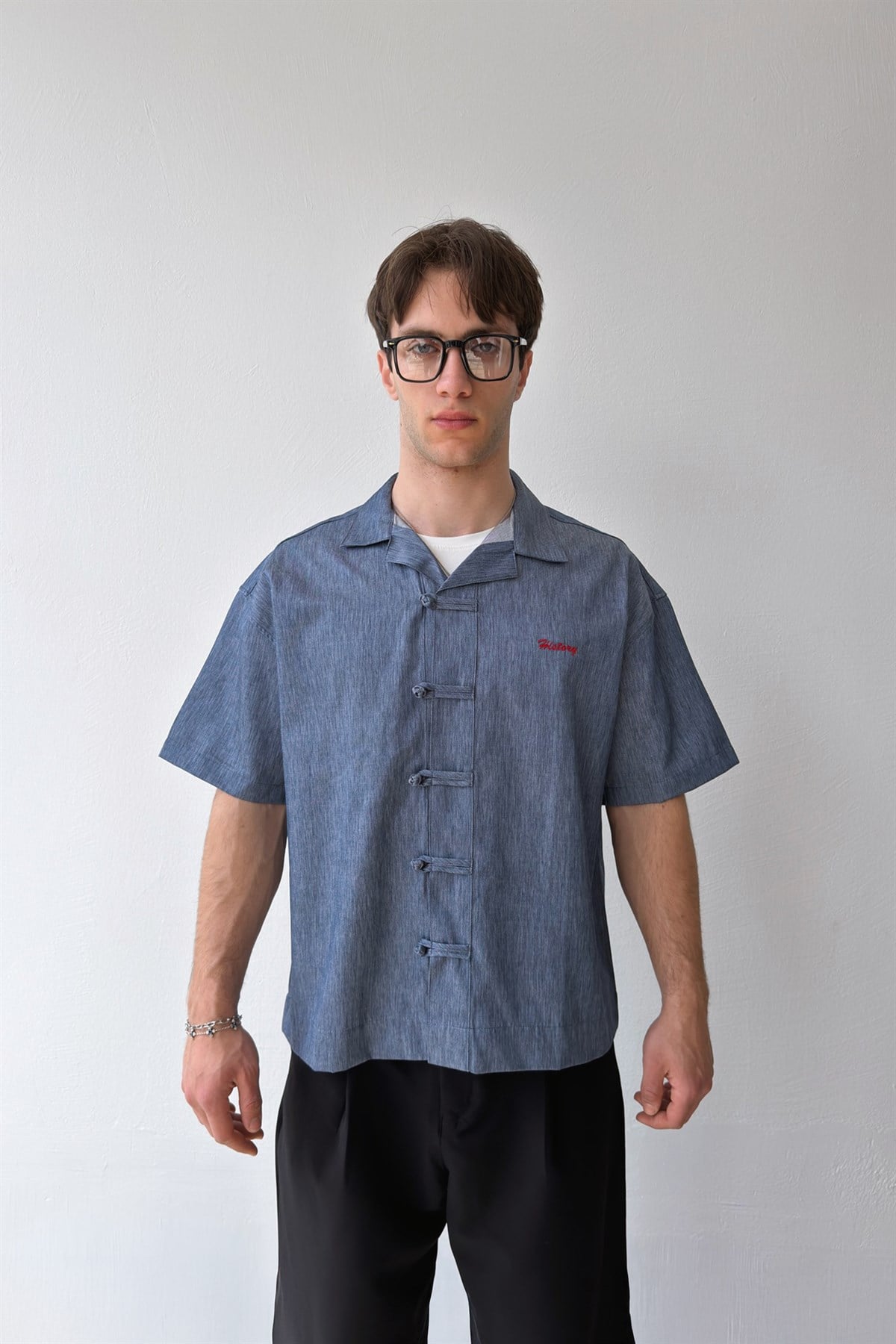 History Nakışlı Kimono Gömlek