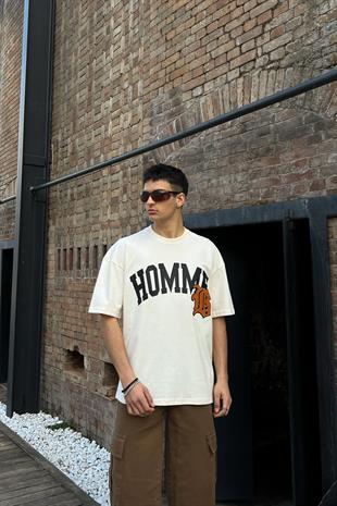 Homme Nakış Detaylı Oversize Tshirt