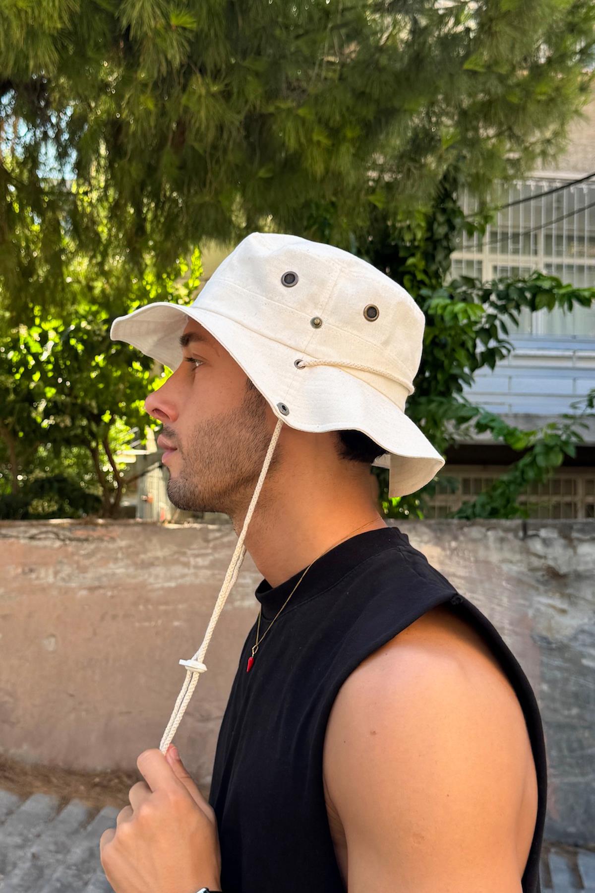 Katlanabilir Safari Şapka Ekru