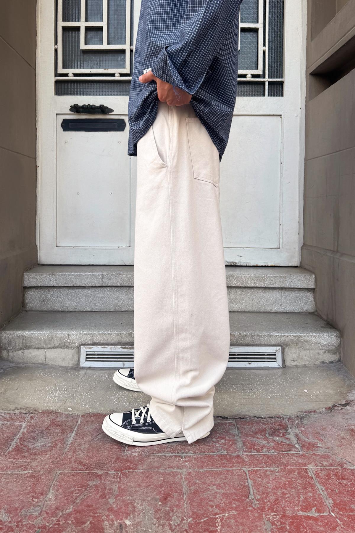 Kemerli Baggy Pantolon Bej