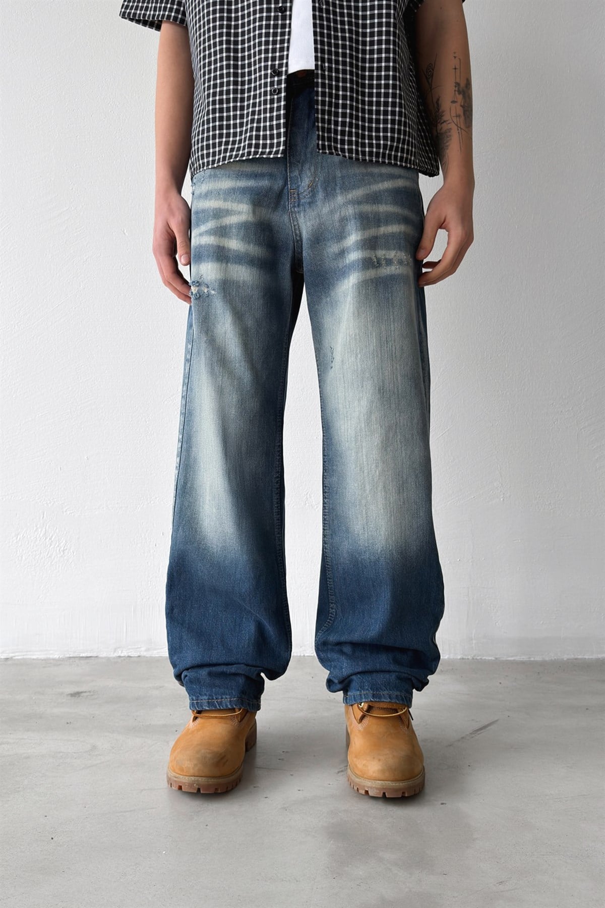 Lazer Soldurma Efektli Regular Jean