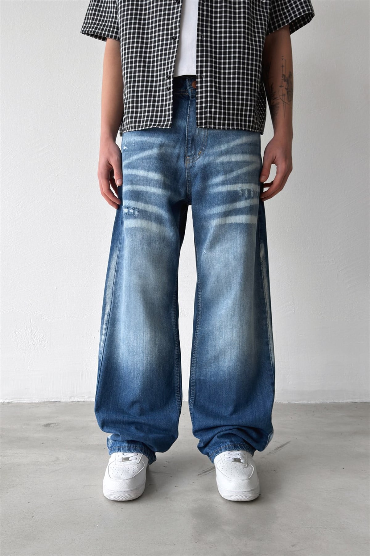 Lazer Soldurma Efektli Regular Jean