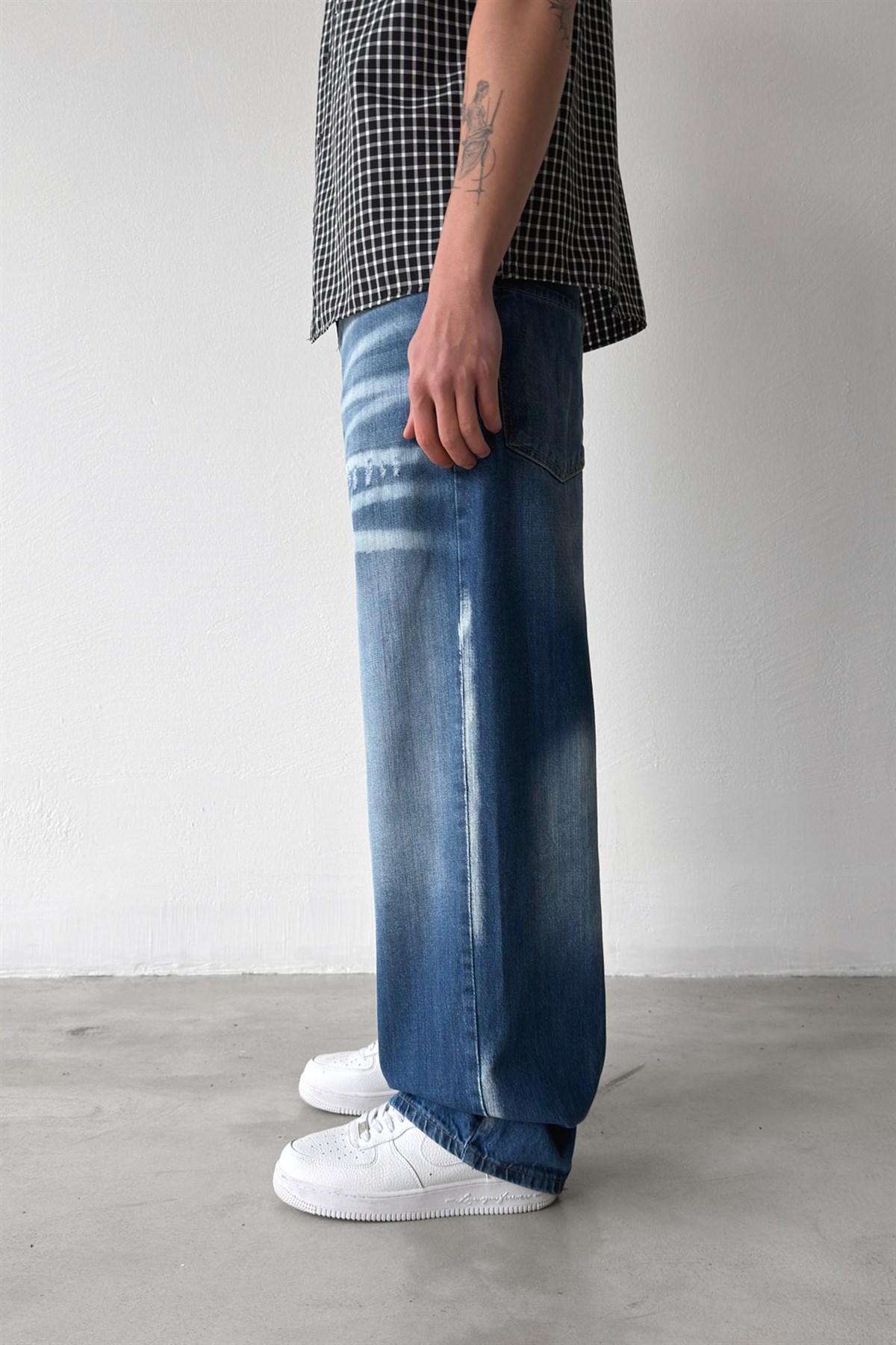 Lazer Soldurma Efektli Regular Jean