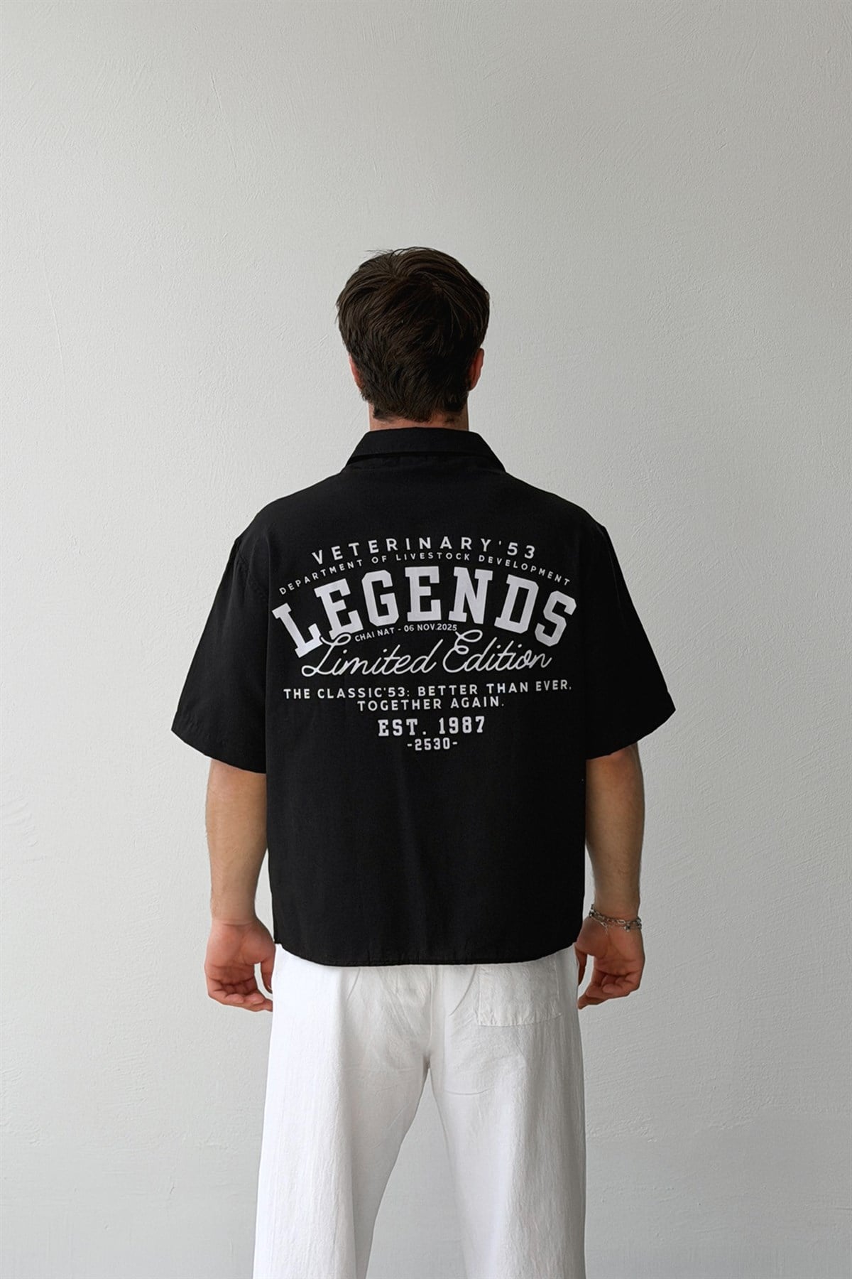 Legends Baskılı Oversize Kısa Kol Gömlek