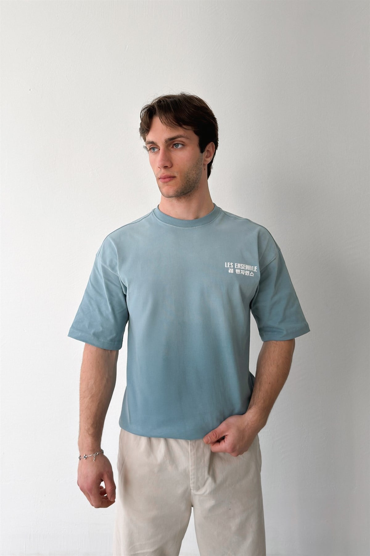 Les Ensemble Baskılı Oversize Tişört