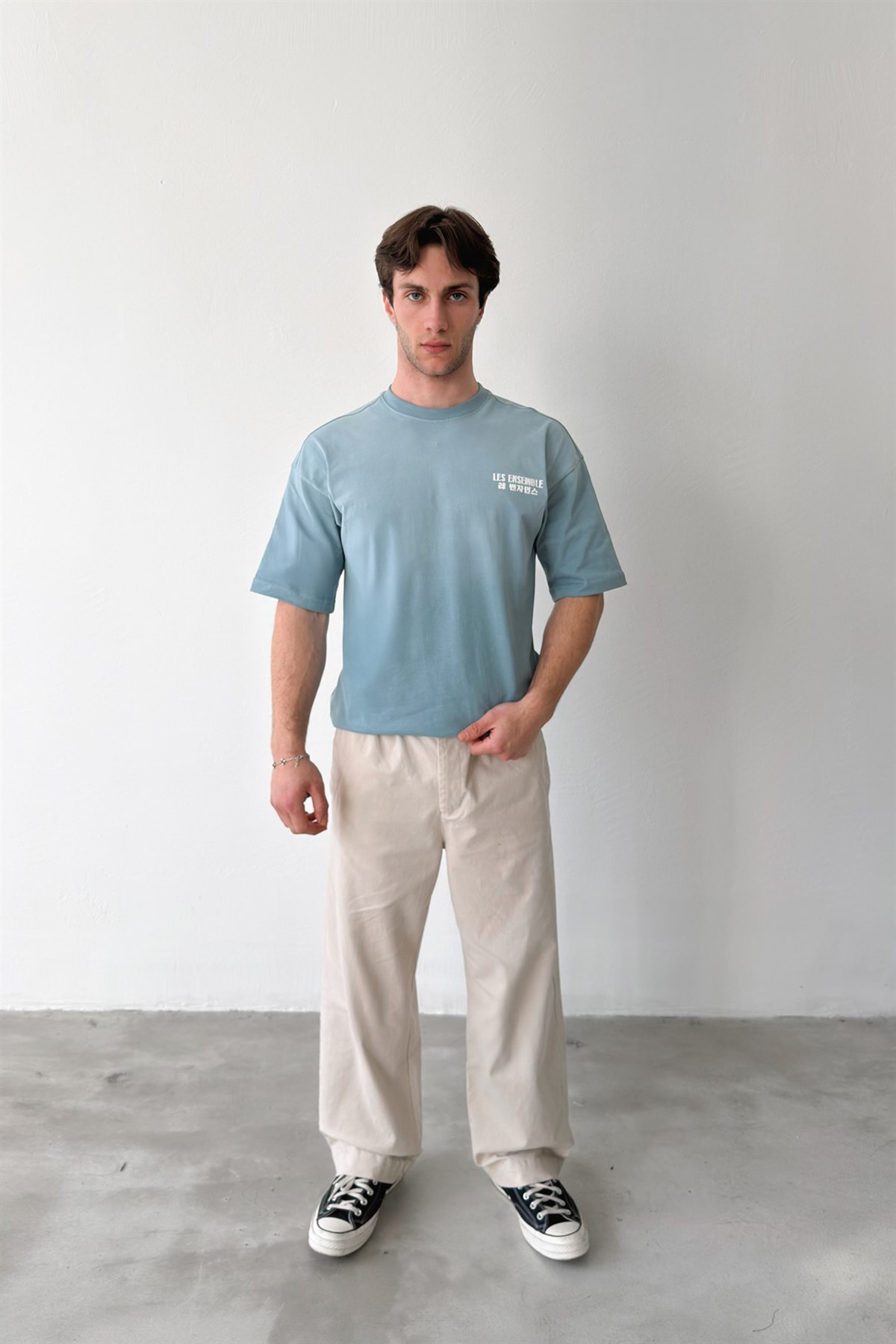 Les Ensemble Baskılı Oversize Tişört