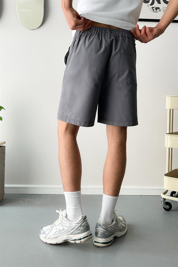 Extra Rahat Kumaş Şort Gri