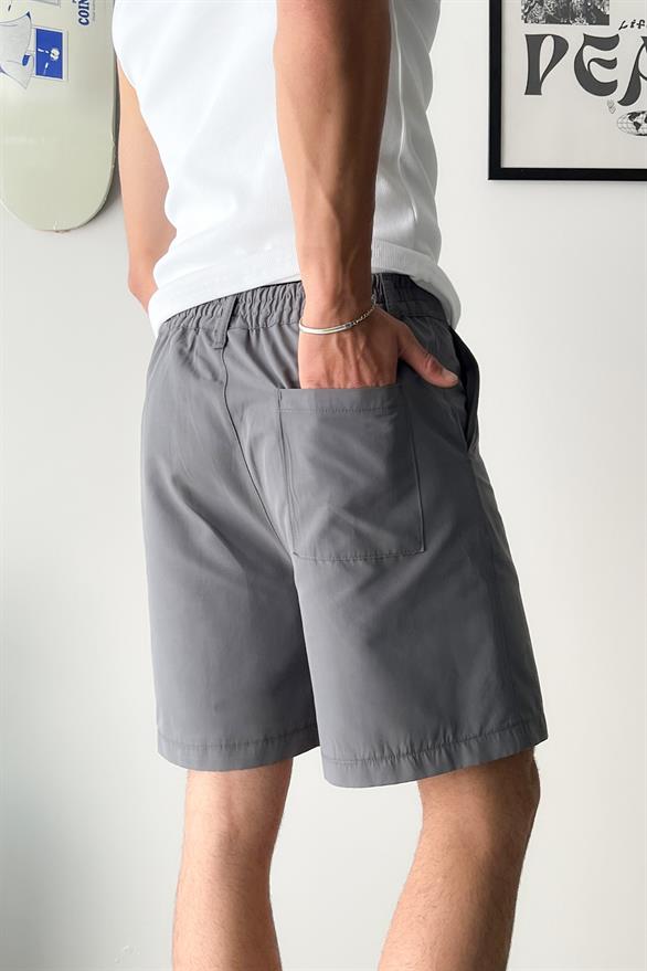 Extra Rahat Kumaş Şort Gri