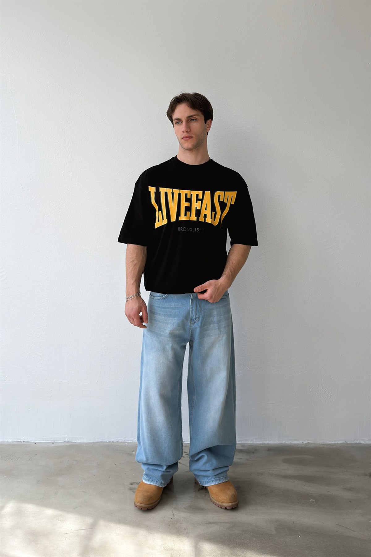 Live Fast Baskılı Tişört