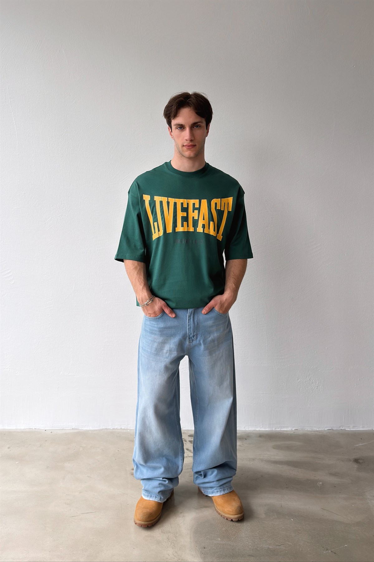 Live Fast Baskılı Tişört