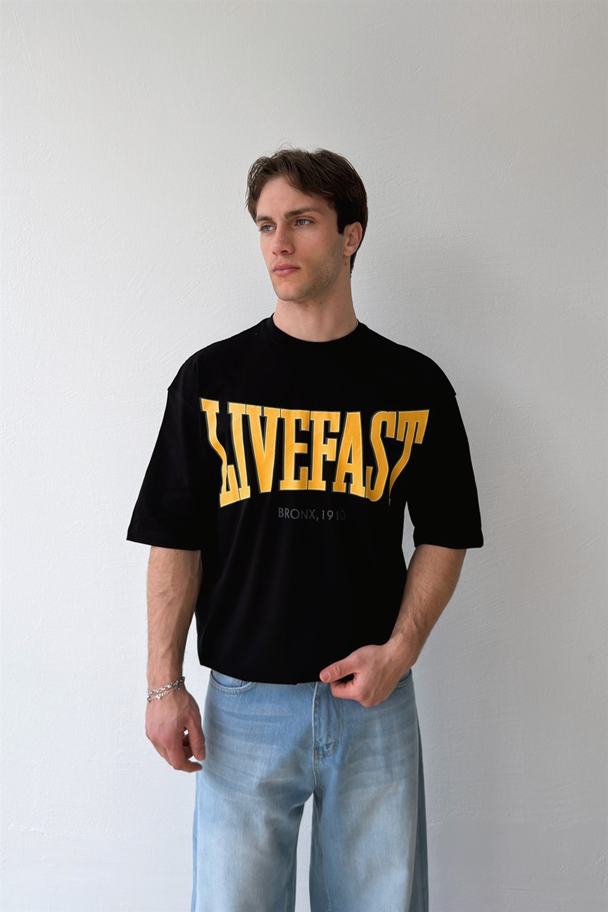 Live Fast Baskılı Tişört