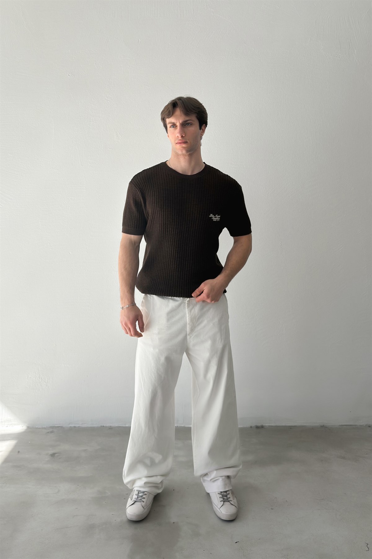 Los Angeles Nakışlı Örme Triko Tişört