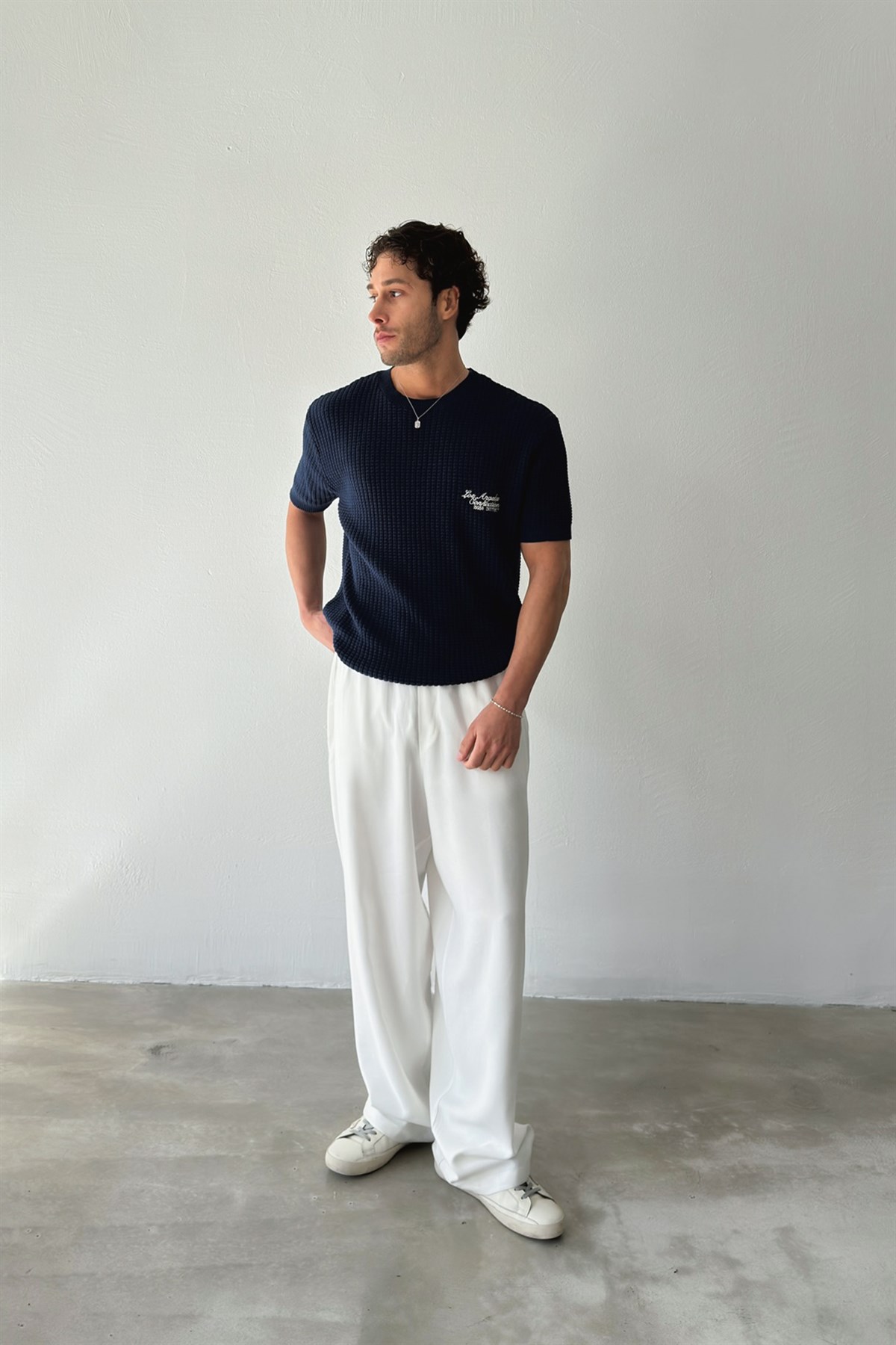 Los Angeles Nakışlı Örme Triko Tişört