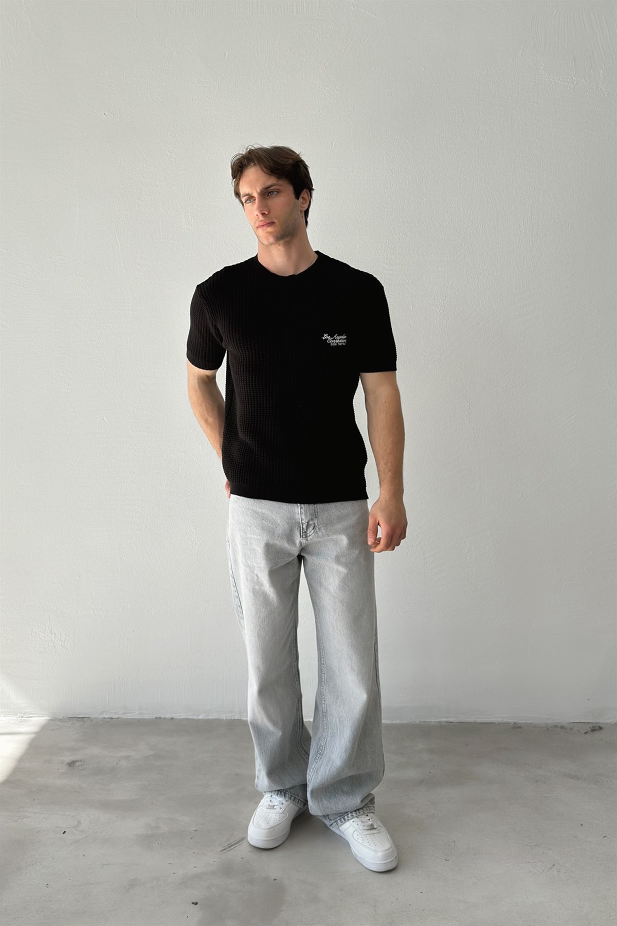 Los Angeles Nakışlı Örme Triko Tişört