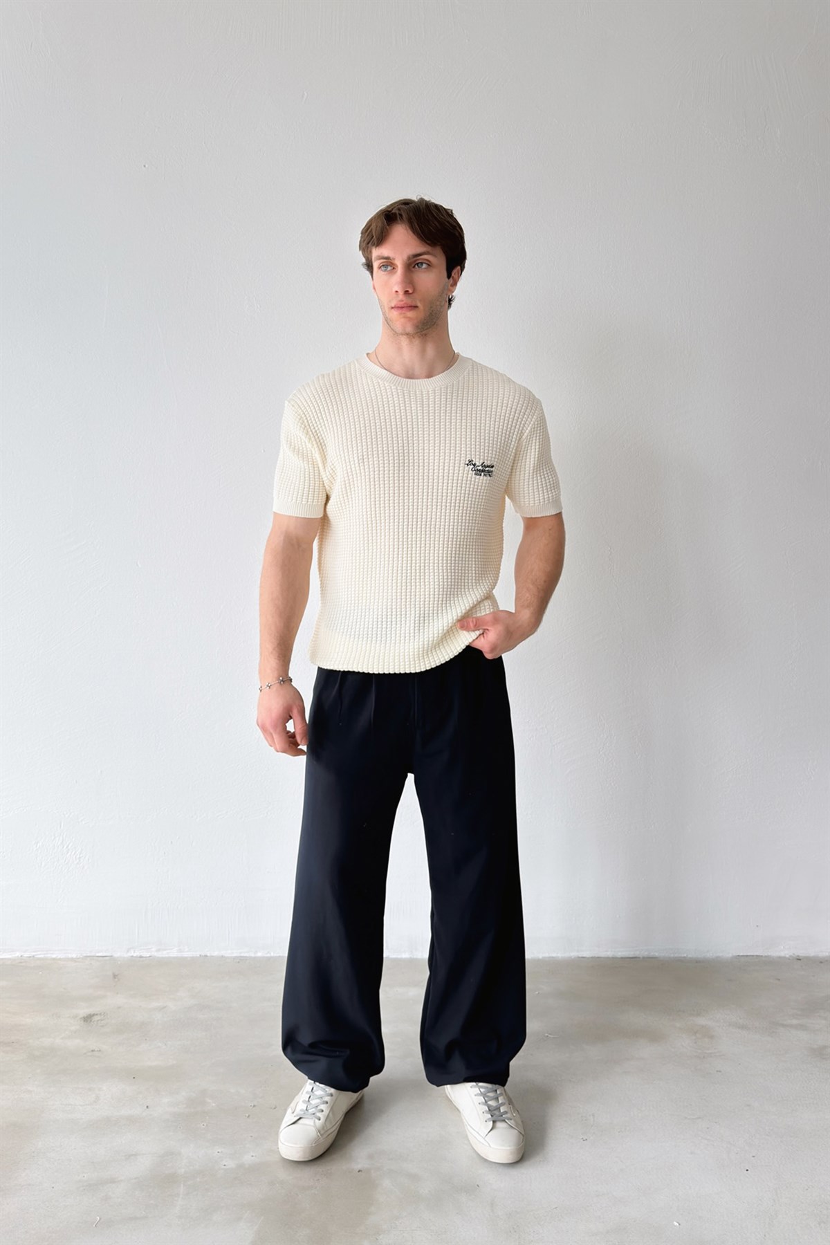 Los Angeles Nakışlı Örme Triko Tişört