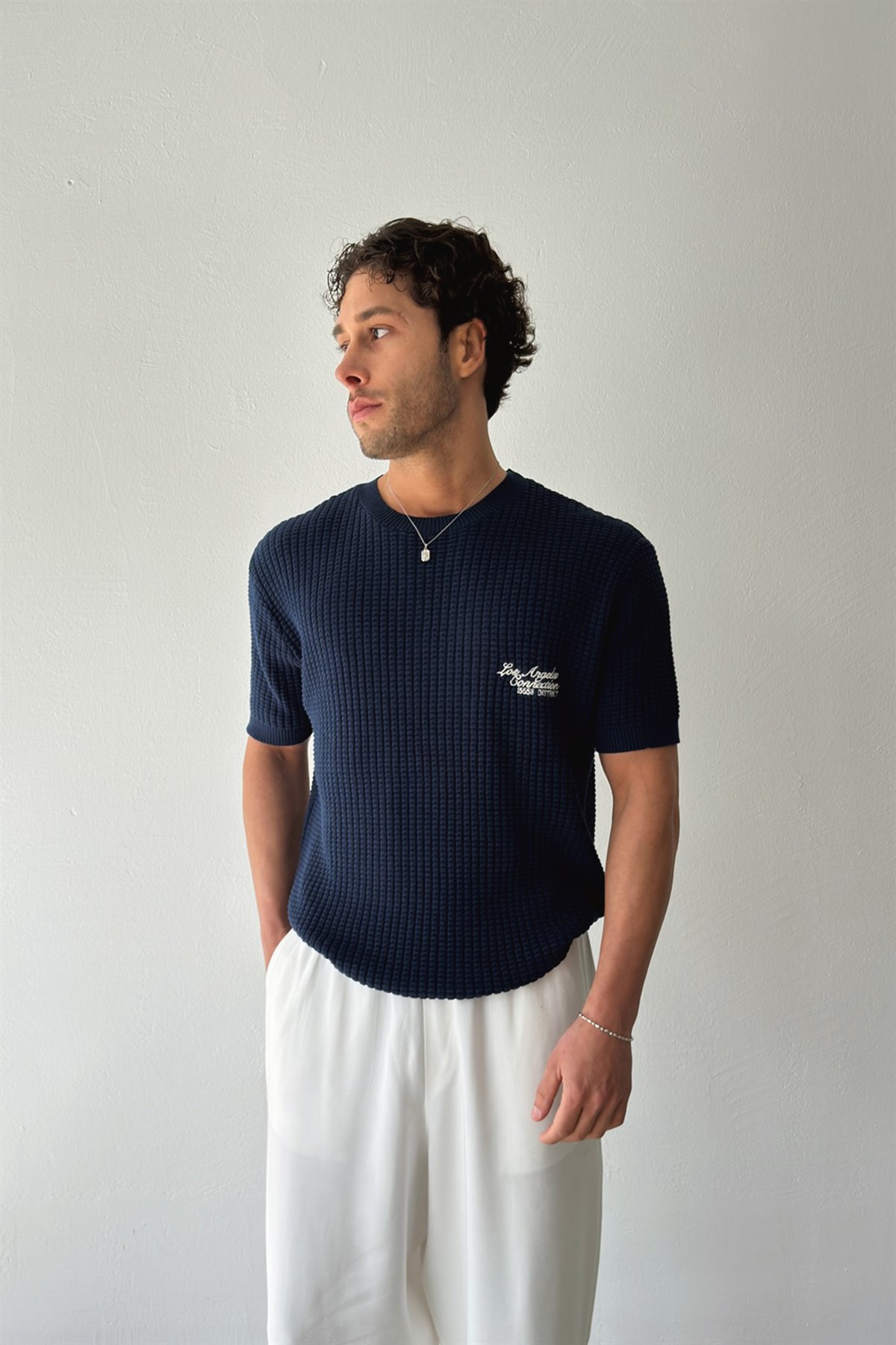 Los Angeles Nakışlı Örme Triko Tişört