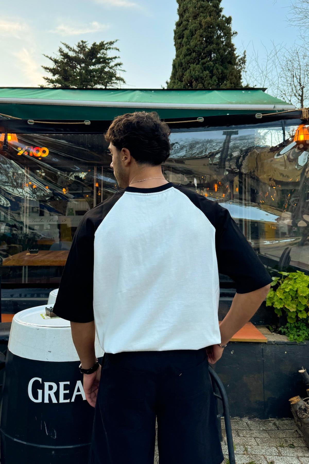 Los Angeles Nakışlı Ekru Oversize Tişört