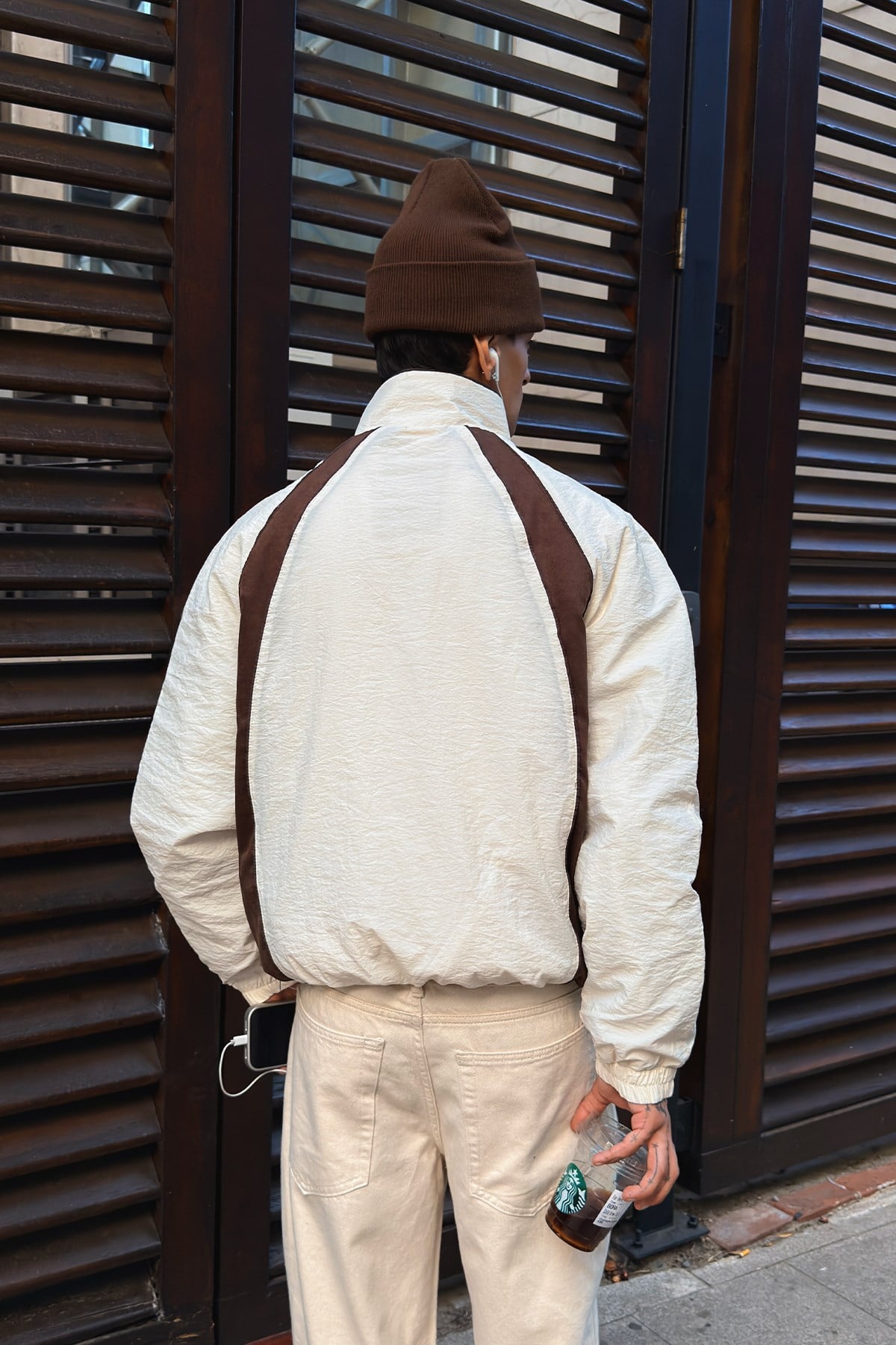 Piped Shadow Beıge-Brown Jacket