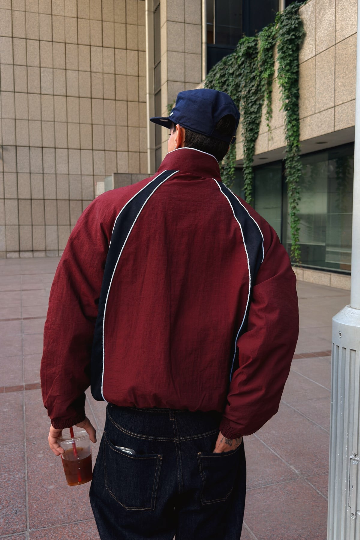 Piped Shadow Maroon-Navy blue Jacket