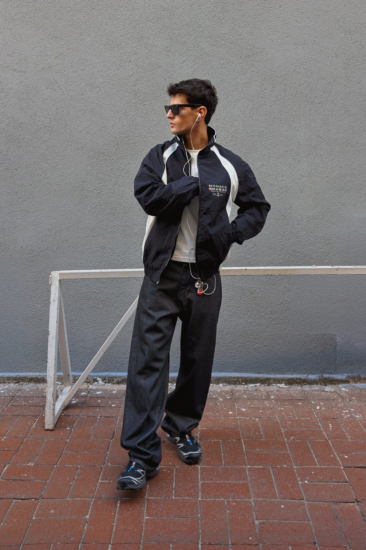 Piped Shadow Black-Ecru blue Jacket