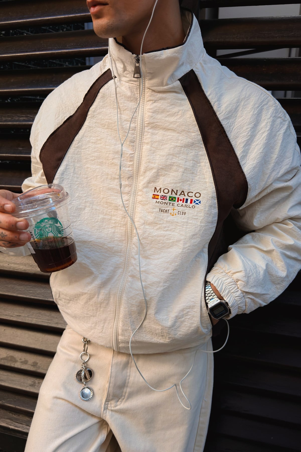 Piped Shadow Beıge-Brown Jacket