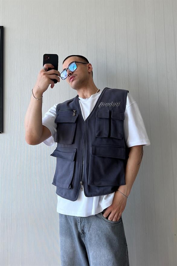 Multiple Pocket Füme Yelek