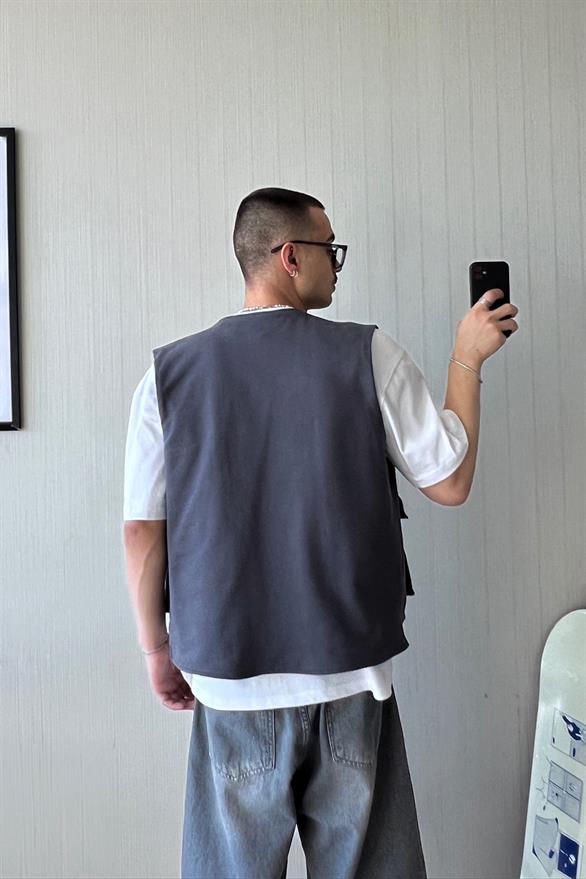 Multiple Pocket Füme Yelek