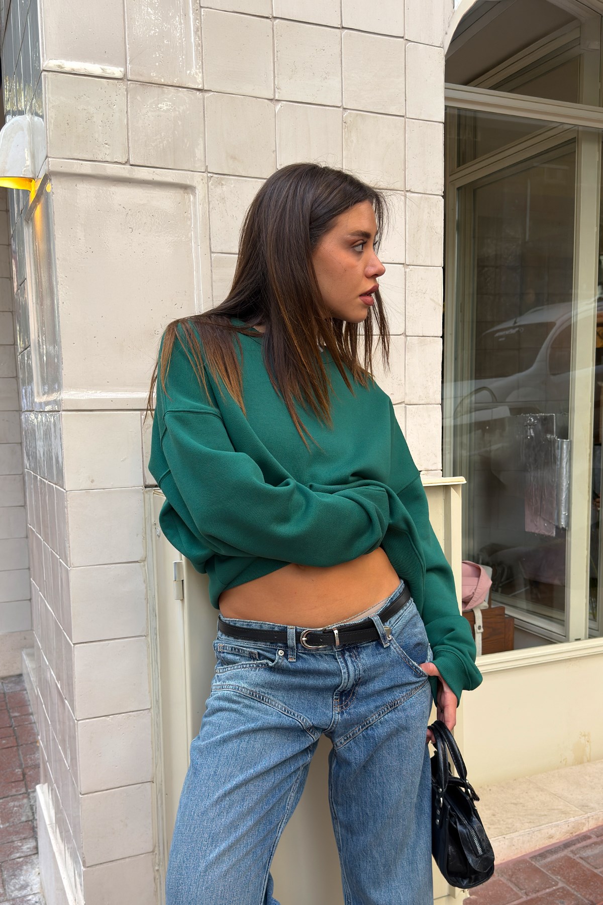 FW Star Cool Puff Boxy Fit Green Sweat