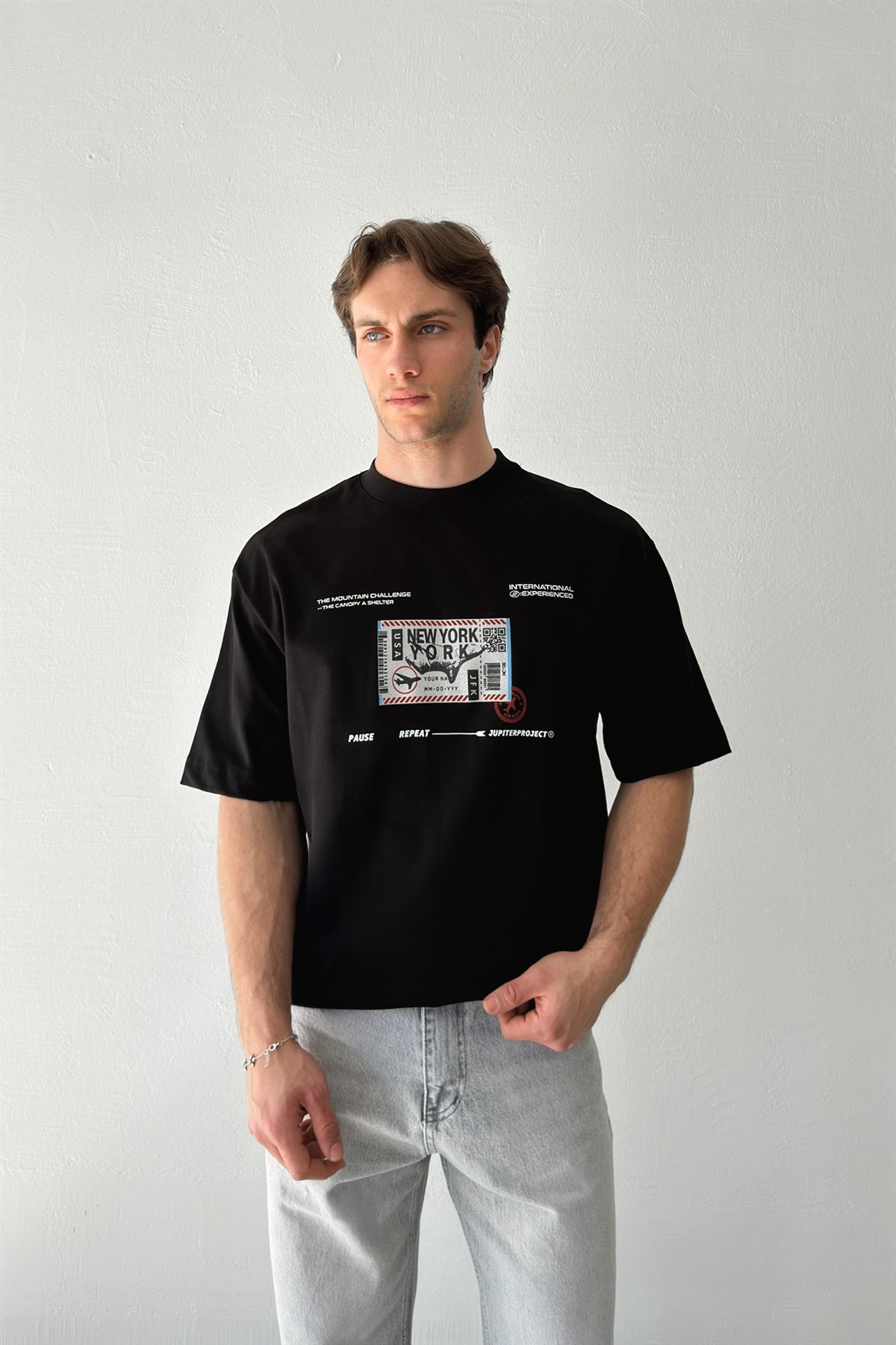 New York Baskılı Tişört