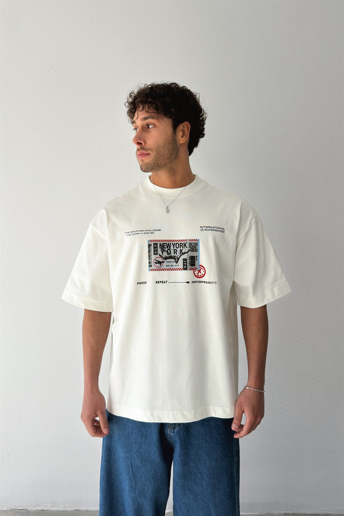 New York Baskılı Tişört