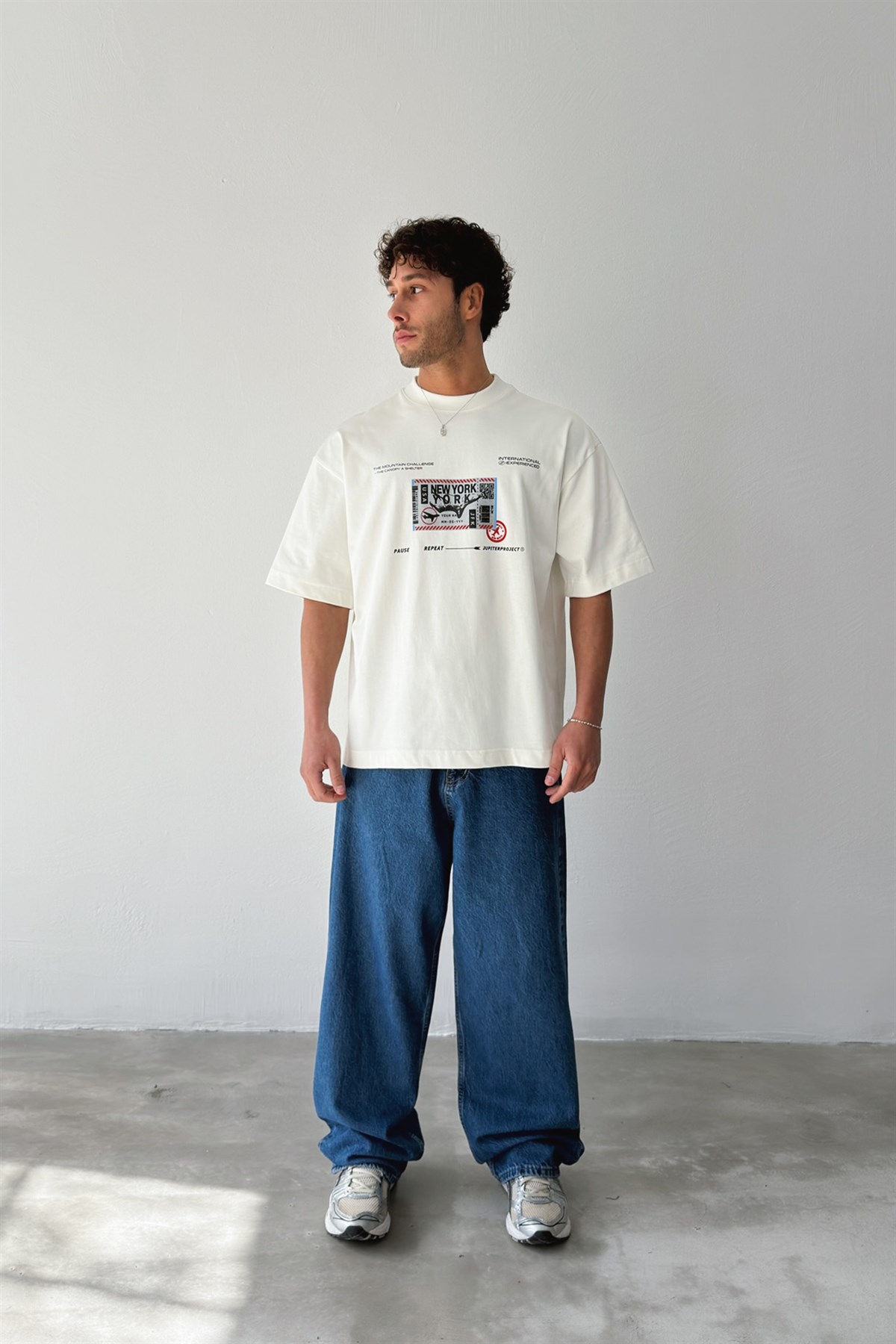 New York Baskılı Tişört