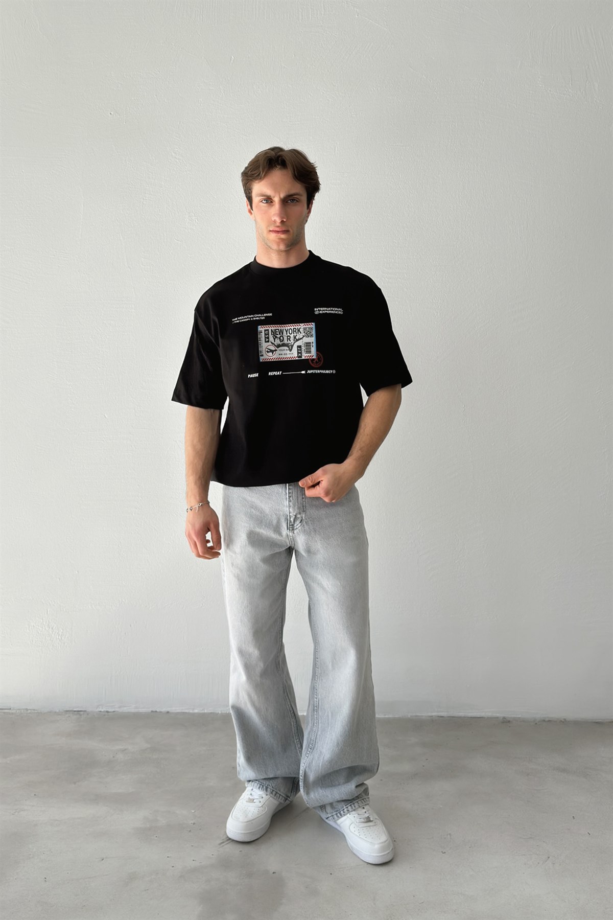 New York Baskılı Tişört