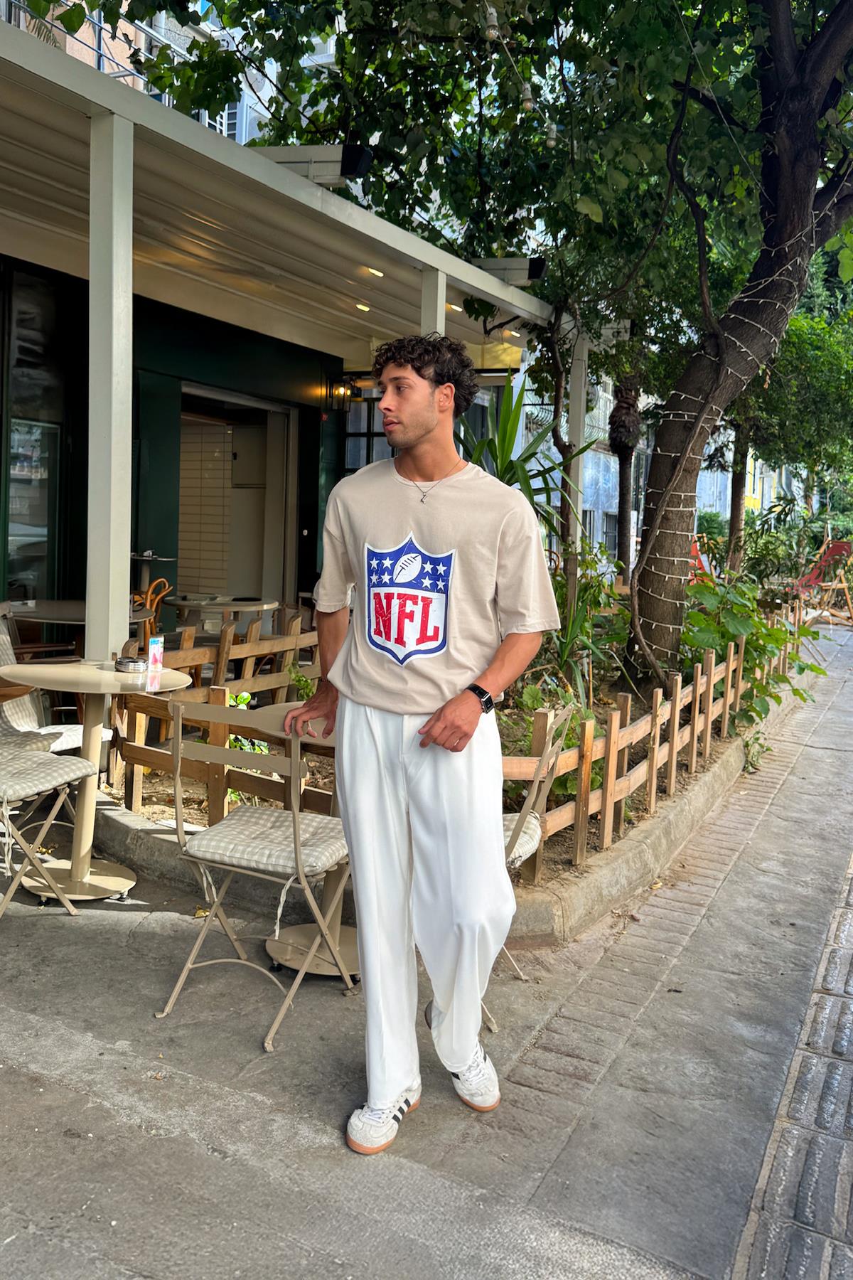 NFL Baskılı Oversize Tshirt
